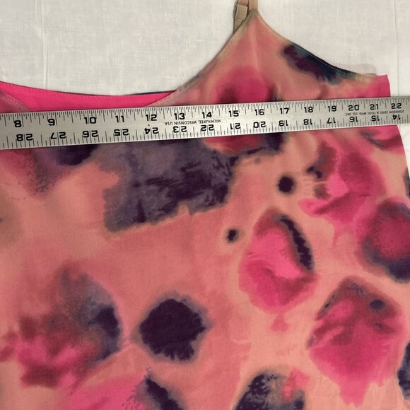 Rachel Roy Womens Tank XL Pink Sleeveless Chiffon Cami Top Colorful Neon‎ Beach - Picture 5 of 8
